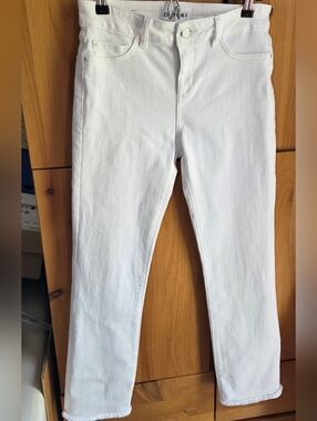 DL 1961 Women's Mara Instasculpt Straight Ankle Jeans In White Size 25